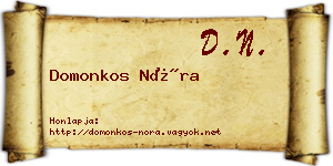 Domonkos Nóra névjegykártya
