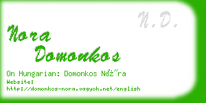 nora domonkos business card